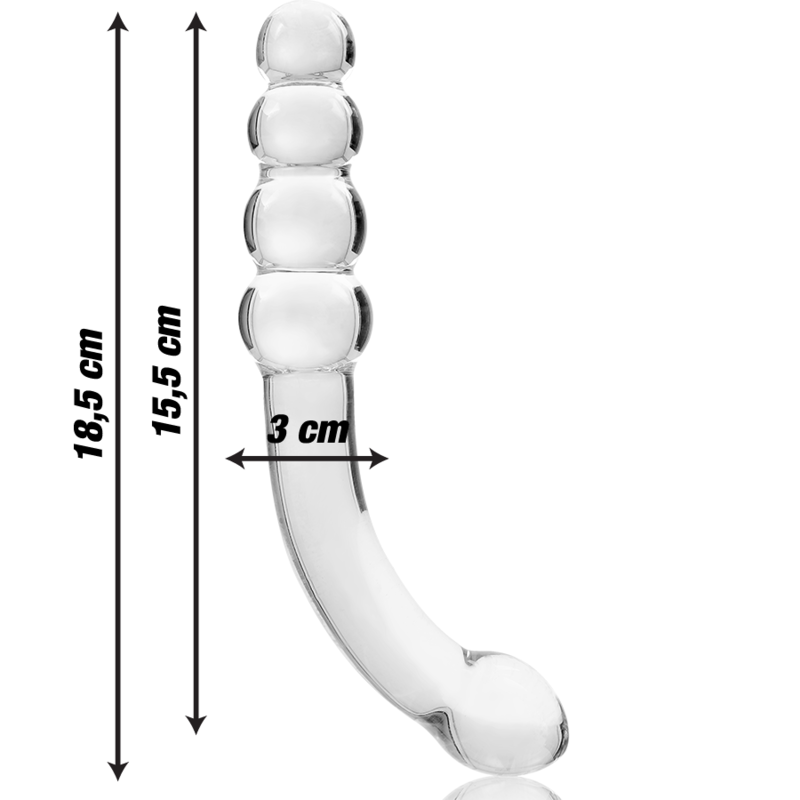 Glasdildo Modell 14 (18,5 cm x 3 cm)